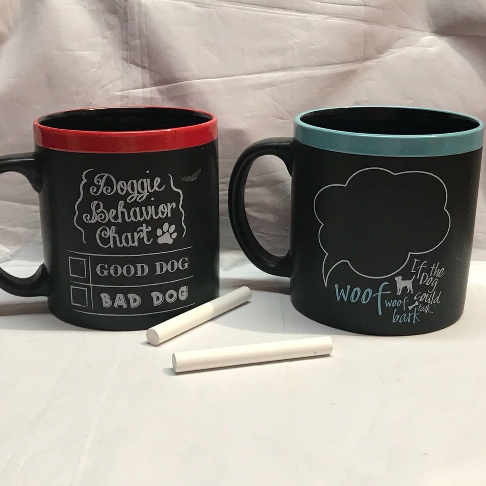 Set of 2 DOG LOVER Oversized Coffee Mugs.